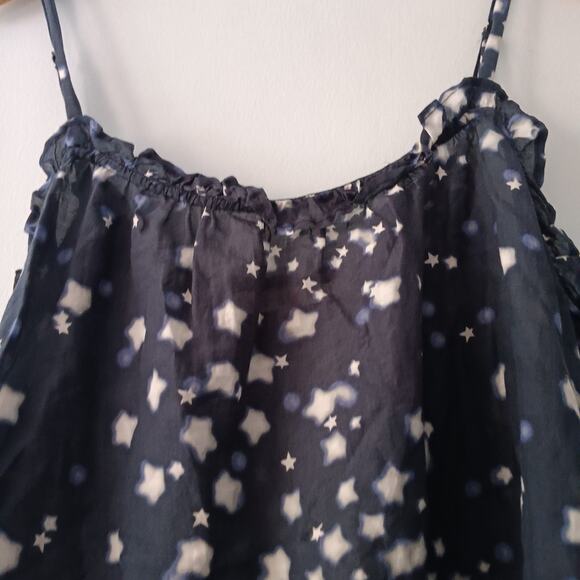 Xirena Star Print Cotton Tank Navy M - Picture 4 of 7